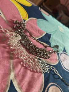 Sparkling Grey Beaded Choker Necklace