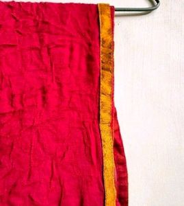 Pink Chiffon Dupatta With Lace On All 4 Sides