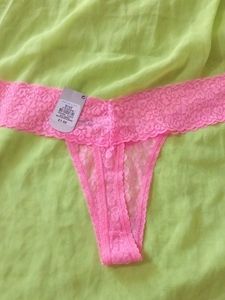Pink Lace Thong Panty