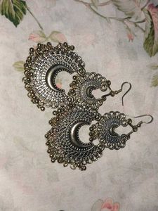 Silver Crescent Earrings