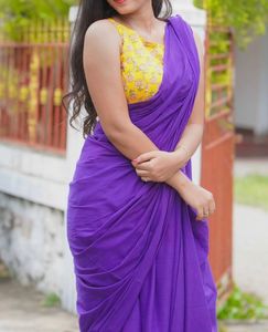 Beautiful Translucent Purple Saree For Sale