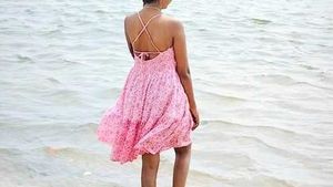 Pink Dress With Hot Back And Aslo Have Pocket
