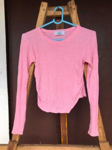 Light Pink Ribbed Crop Top