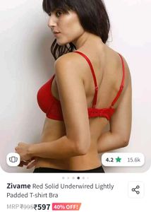 Zivame Red Solid Underwired T-shirt Bra 🍅