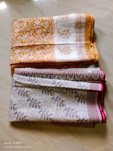 Printed Cotton Saree Set[Combo]😍😍