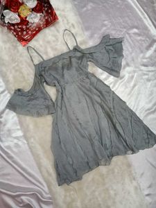 🤍Elegant Grey Mini Dress🤍