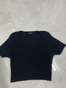 Black Ribbed Top