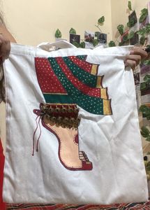 Hand-Painted Kathak Dancer Tote Bag
