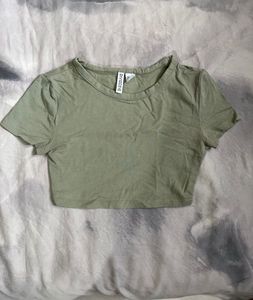 Olive Green Cropped Tee