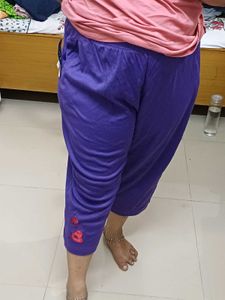 Purple Capri Pants with Detail