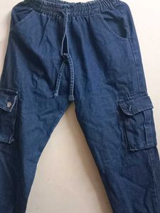 Denim Cargo Joggers