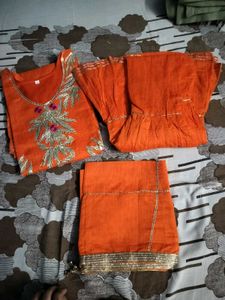Beautiful Shrara Suit In Orange 🧡 Colour
