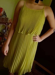 Partywere Lime Green A Line Dress