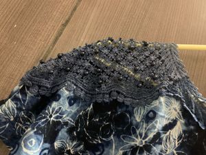 Smocked Blue Printed Top