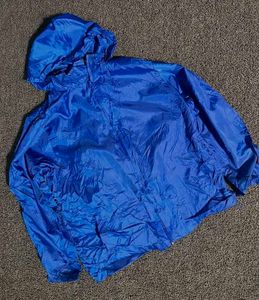 Blue Hooded Rain Jacket [L]🔥