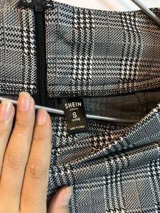 Gray Plaid Mini Skirt