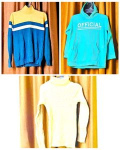 Combo Of 3, 2 Sweater n A Hoodie for 9 to 10 year