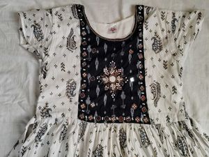 White Mirror Work Frock