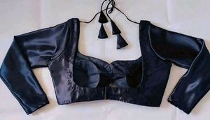 Satin Padded Full Sleeve Back Hook Blouse