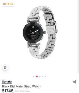 SONATA Black Metal Watch ⌚️