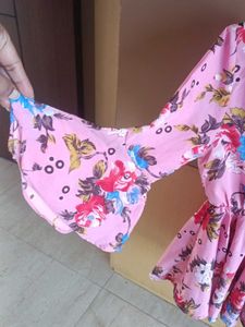 Branded Pink Floral Wrap Top