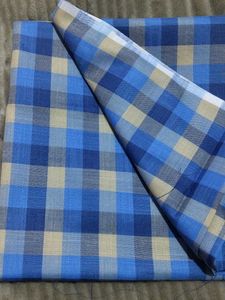 Blue Checked Shirt Fabric