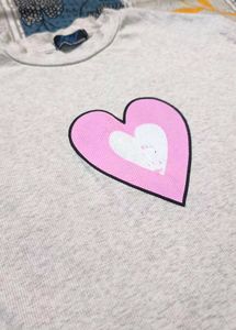 Off White Printed Ripped Top For Women