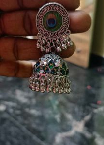 Peacock Jhumka Earrings