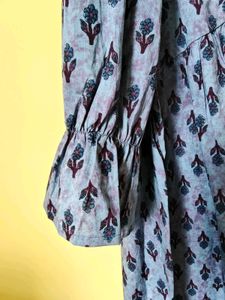 Boho Chic Dusty Blue Tunic Top