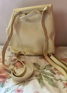 Cream Quilted Backpack