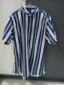 Classic Dark Blue & White Striped Shirt