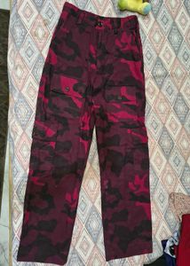 Tailored cool red cargo pants