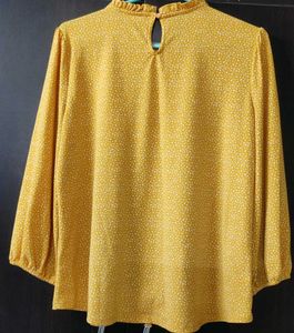 Smart Yellow Top With Small Print, Stretchable