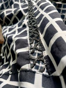Brad Man Black &amp; White Grid Crop Top