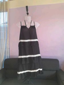 Black Tiered Halter Dress