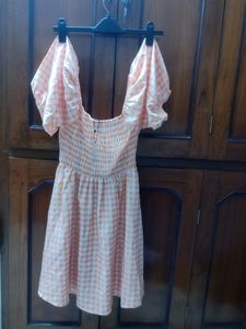 Sassafras Puff Checkered Mini Dress