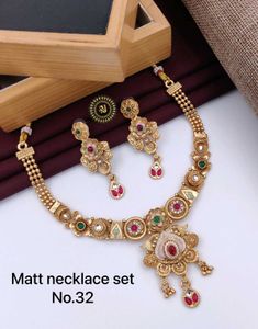Necklace Earrings Set Party Wear
