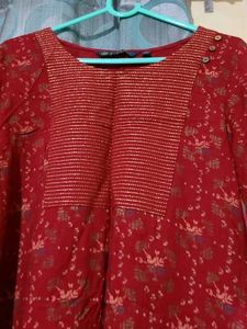 Red Floral Print Kurti