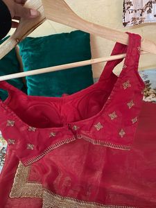 Elegant Red &amp; Gold Saree