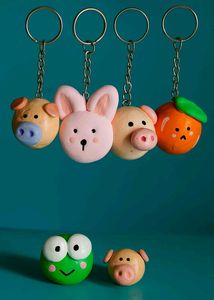 Cute Clay Animal Keychains