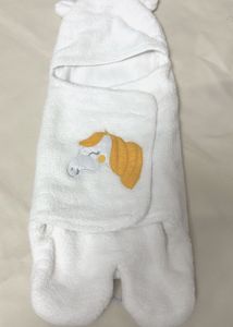 BRANDONN Flannel New Born Hooded Supersoft Swaddle