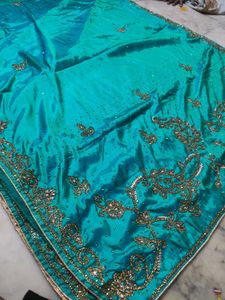 Sea Green Work Saree Very Beautiful Design 💎
