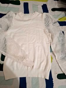 White Puff Sleeve Top