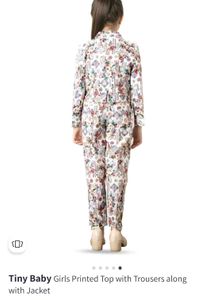Floral Print Cropped Blazer Set