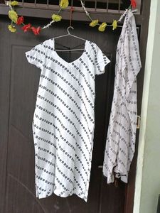 White Printed Kurta Set