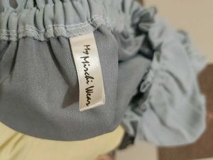 Light Blue Off Shoulder Top