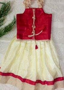 Pattu Lehenga / Pavada For 1 Year Old Baby Girls