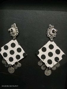 Polka Dot Peacock Earrings