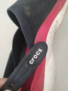 Red &amp; Black Flip Flops- crocs brand