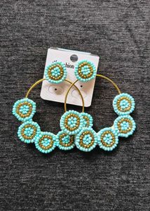 Beaded Hoop Earring Set